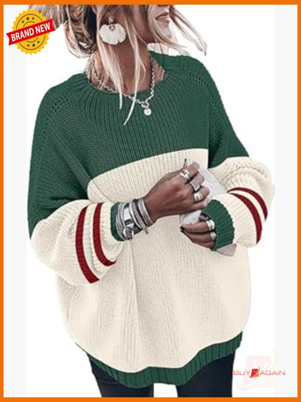 Oversized Mock Neck Knitted Pullover Sweater Loose Fit Long Sleeve Casual Tops